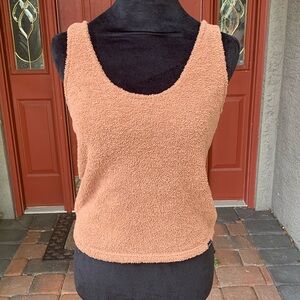 PINK Fuzzy Brown Sherpa Tank Top